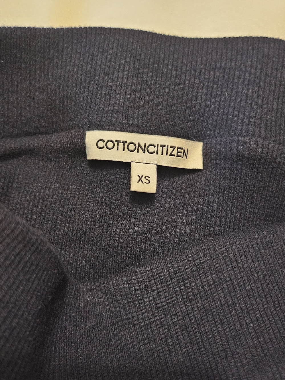 Cotton Citizen Melbourne Midi Chic Ribbed Minimalist Navy High Slit Skirt - Picture 4 of 6